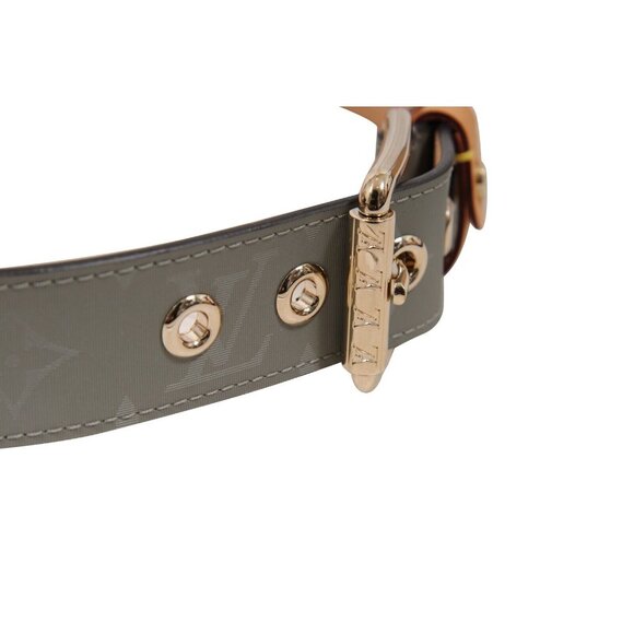 Louis Vuitton Mens Titanium LV Monogram Belt Size 95 / 38 Gray Greay Logo Canvas - Picture 6 of 10